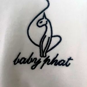 Baby phat white cropped velvet sweater